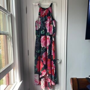 MSK 14W Floral High Low Dress
